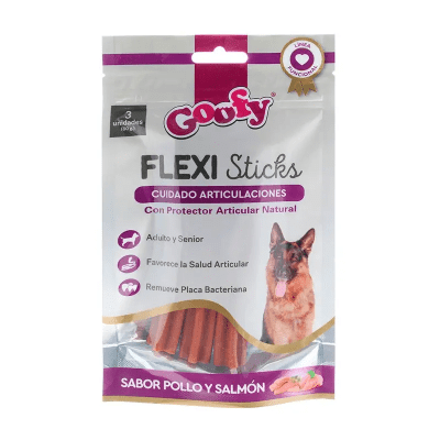 GOOFY PREMIO SNACK Flexi sticks sabor pollo y salmón 3 unid.1