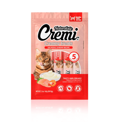 NATURALISTIC CREMI GATO salmón y camarón 5 unid. 60 gr