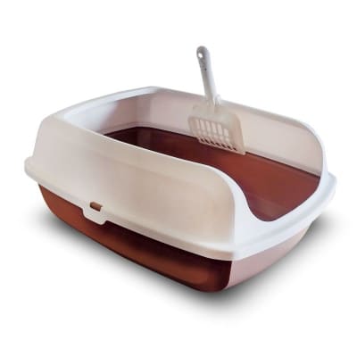 ARENERO ABIERTO GATO incluye pala con borde grueso wonder cat grande 55x41x13cm