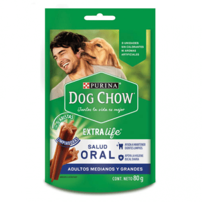 DOG CHOW (salud oral) adultos medianos y grandes 80 gr