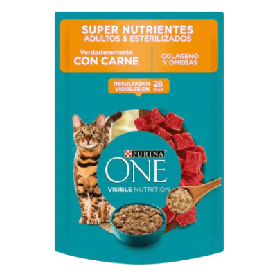 POUCH PURINA ONE gato sabor carne 85 Gr1