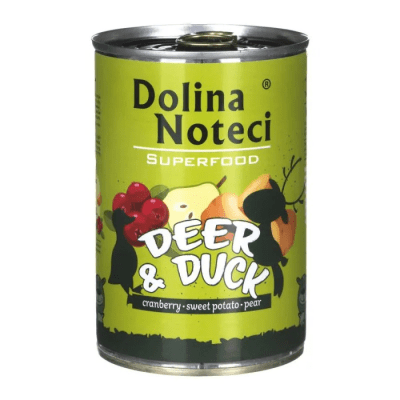 LATA DOLINA SUPERFOOD PERRO ciervo y pato (deer duck) 400gr1