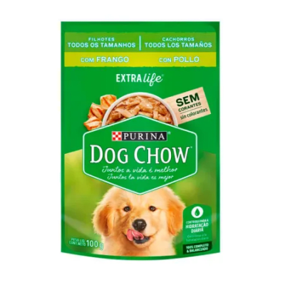 POUCH DOG CHOW cachorro trozos de pollo 100 gr1