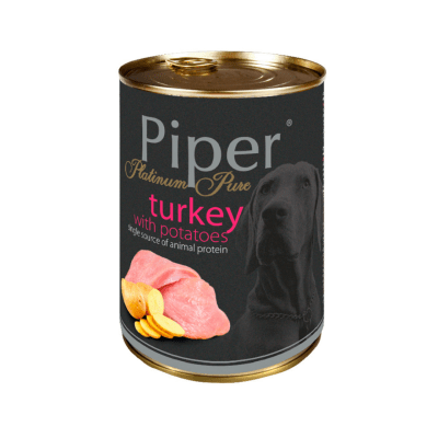 LATA PIPER PERRO pavo y papas (turkey) 400 gr1