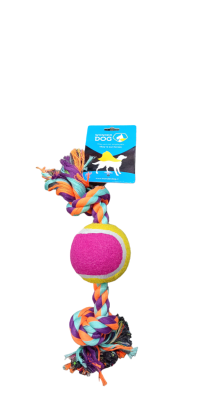 JUGUETE WONDER DOG cuerda de algodón con pelota de fieltro