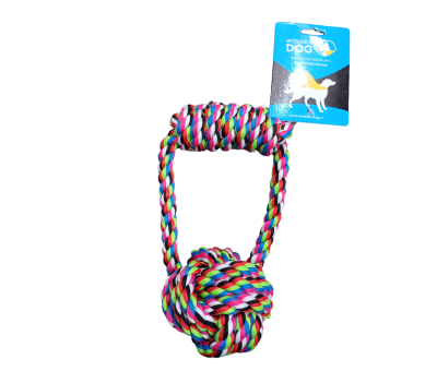 JUGUETE WONDER DOG cuerda y pelota de algodon