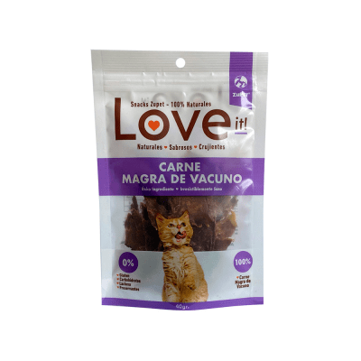 SNACK LOVE IT CARNE VACUNO GATO 40 GR