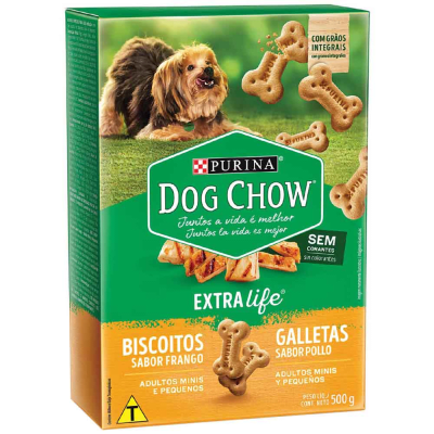 GALLETAS DOG CHOW PERRO ADULTO raza pequeña sabor pollo 500 gr