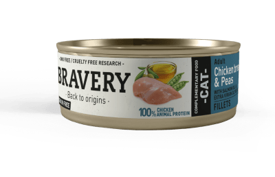 LATA BRAVERY Gato adulto sabor pollo libre de granos 70 gr