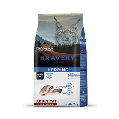BRAVERY Gato adulto Herring esterilizado (pescado) 7 kg