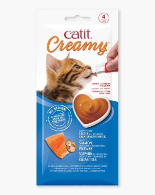 Catit creamy salmón/camarón 4 unid.