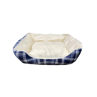 CAMA MARBEN PETS AZUL DISEÑO ESCOCES