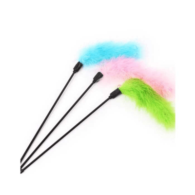 Varilla Feline con plumas y cascabel 27 cm