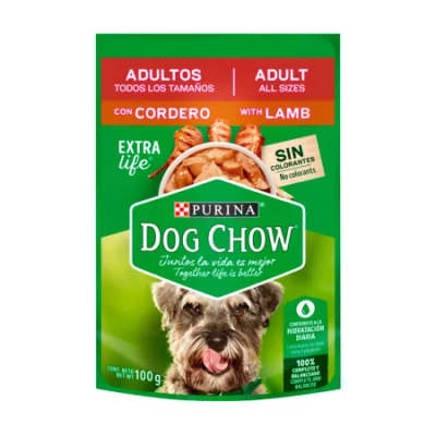 POUCH DOG CHOW ADULTO CORDERO 100 GR