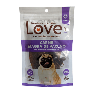SNACK LOVE IT CARNE VACUNO PERRO 40 GR