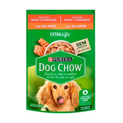 POUCH DOG CHOW raza pequeña salmón 100 gr