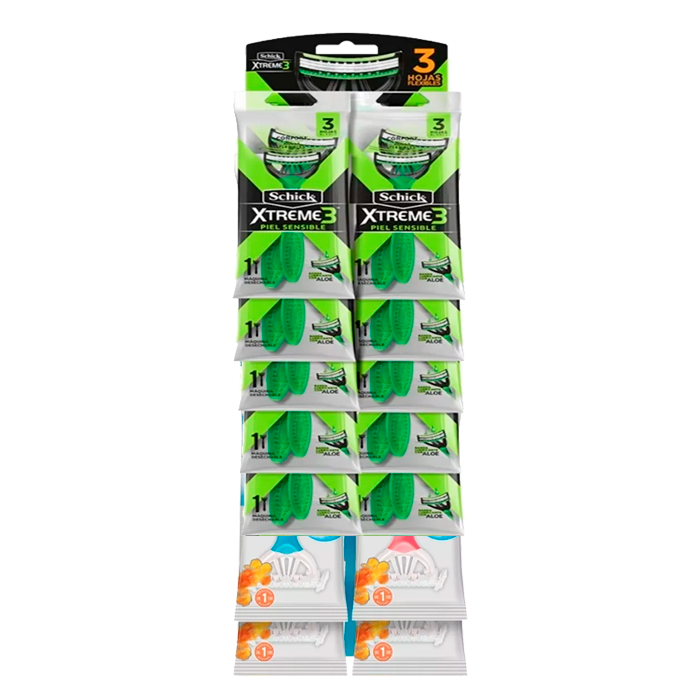 MÁQUINA DE AFEITAR SCHICK XTREME 3 - CARTÓN X14 UNIDADES1