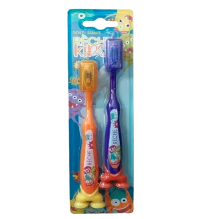 PACK 2 CEPILLOS DE NIÑOS RECHE CON TAPA