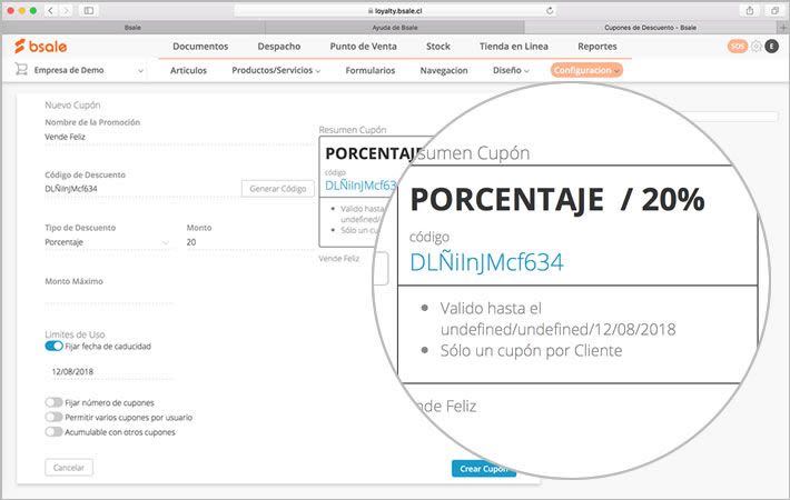 cupon de descuento Bsale
