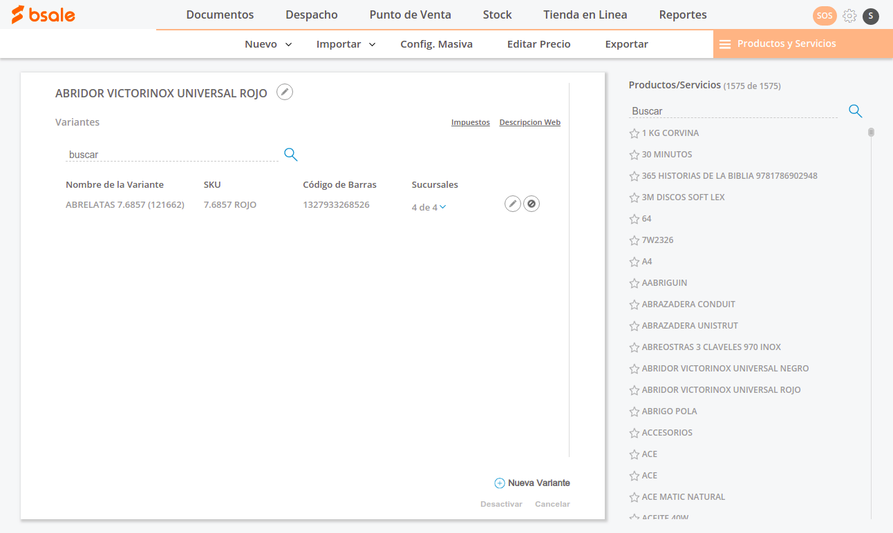 productos Bsale