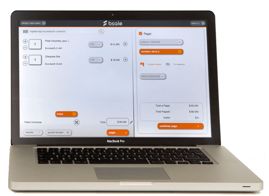 Bsale desde un notebook