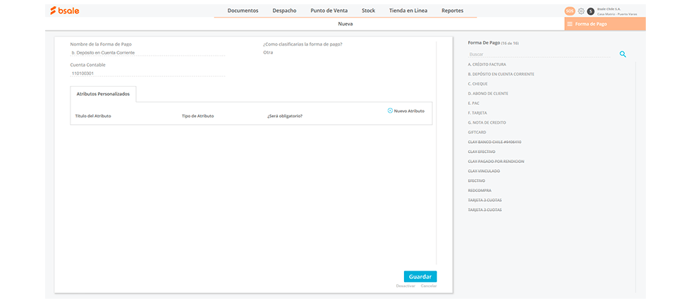 Creación de un medio de pago