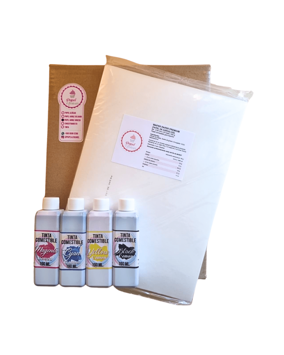 Pack 50 Láminas Arroz Grueso + Pack Tintas CANON1