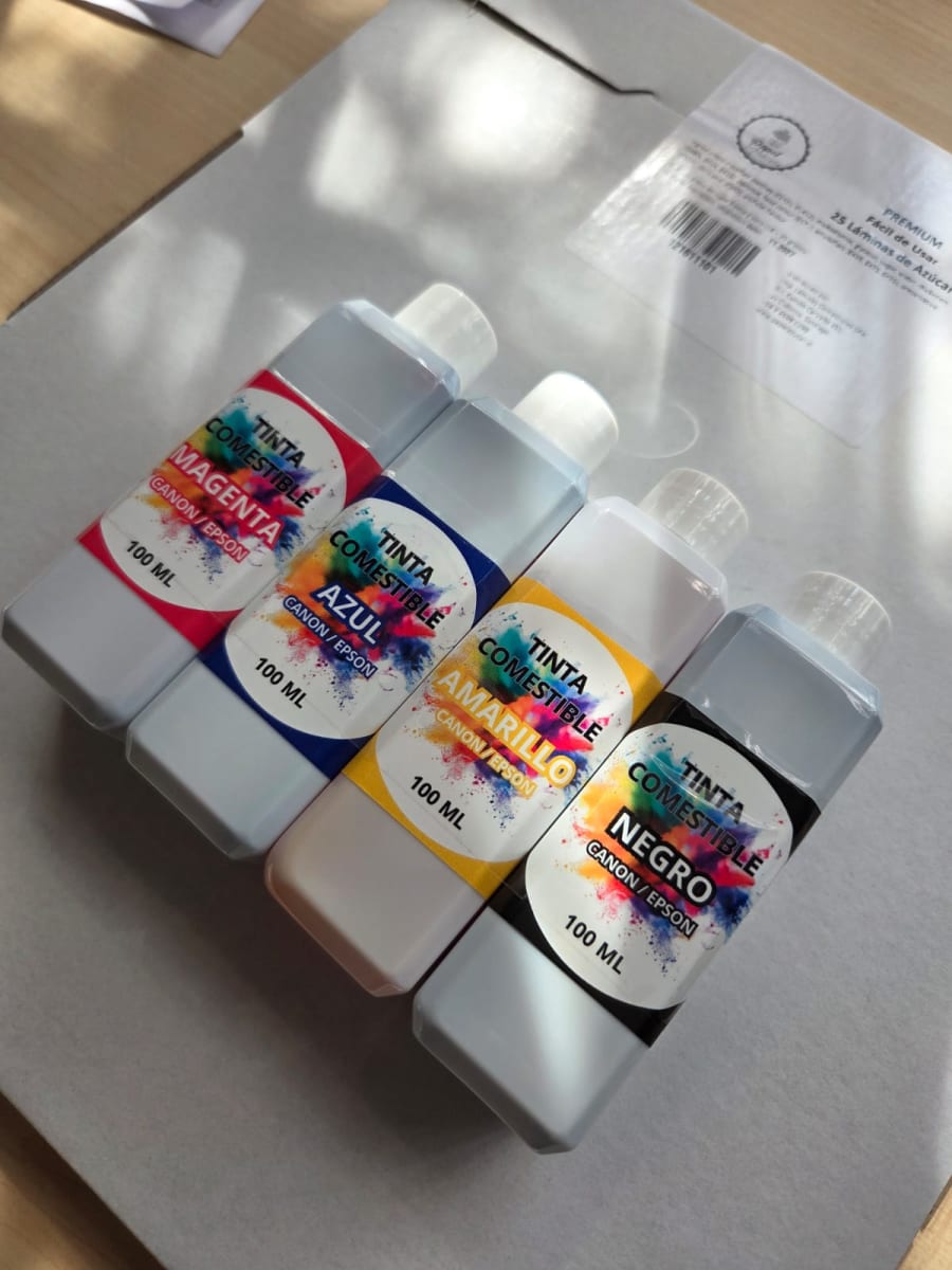 Pack 25 láminas azúcar + 400ml tinta Comestible2