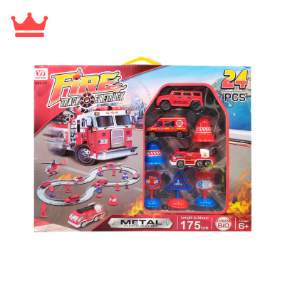 PISTA PLASTICA CON VEHICULOS Y ACCESORIOS EN CAJA - 068-291