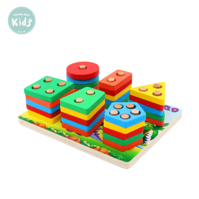 ENCAJE BLOQUES DE MADERA DINOSAURIO GS3041