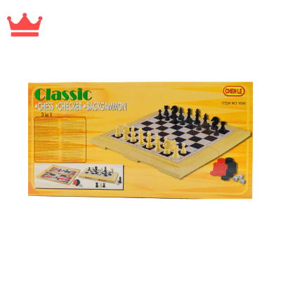 JUEGO DE MESA 3 EN 1: AJEDREZ, DAMAS Y BACKGAMMON 1666