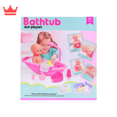 JUGUETE MUÑECA BEBÉ CON BAÑERA Y ACCESORIOS 81081