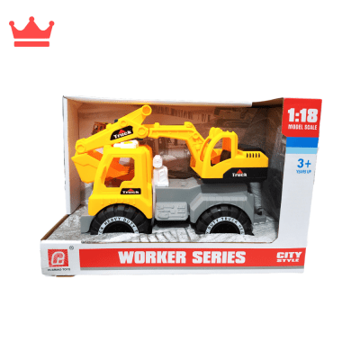 JUGUETE RETROEXCAVADORA 1:18 E60 WORKER SERIES1