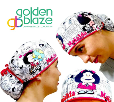 Gorro HL Mafalda blanco con rojo1