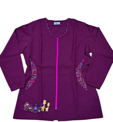 Delantal Marisirena manga larga burdeo1