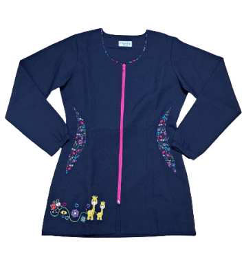 Delantal Marisirena manga larga azul marino1