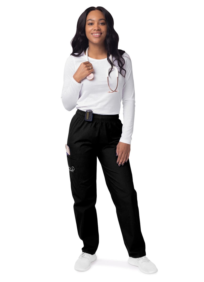 Pantalón Dama Negro Adar S8200 | Uniformes Clinicos Golden Blaze