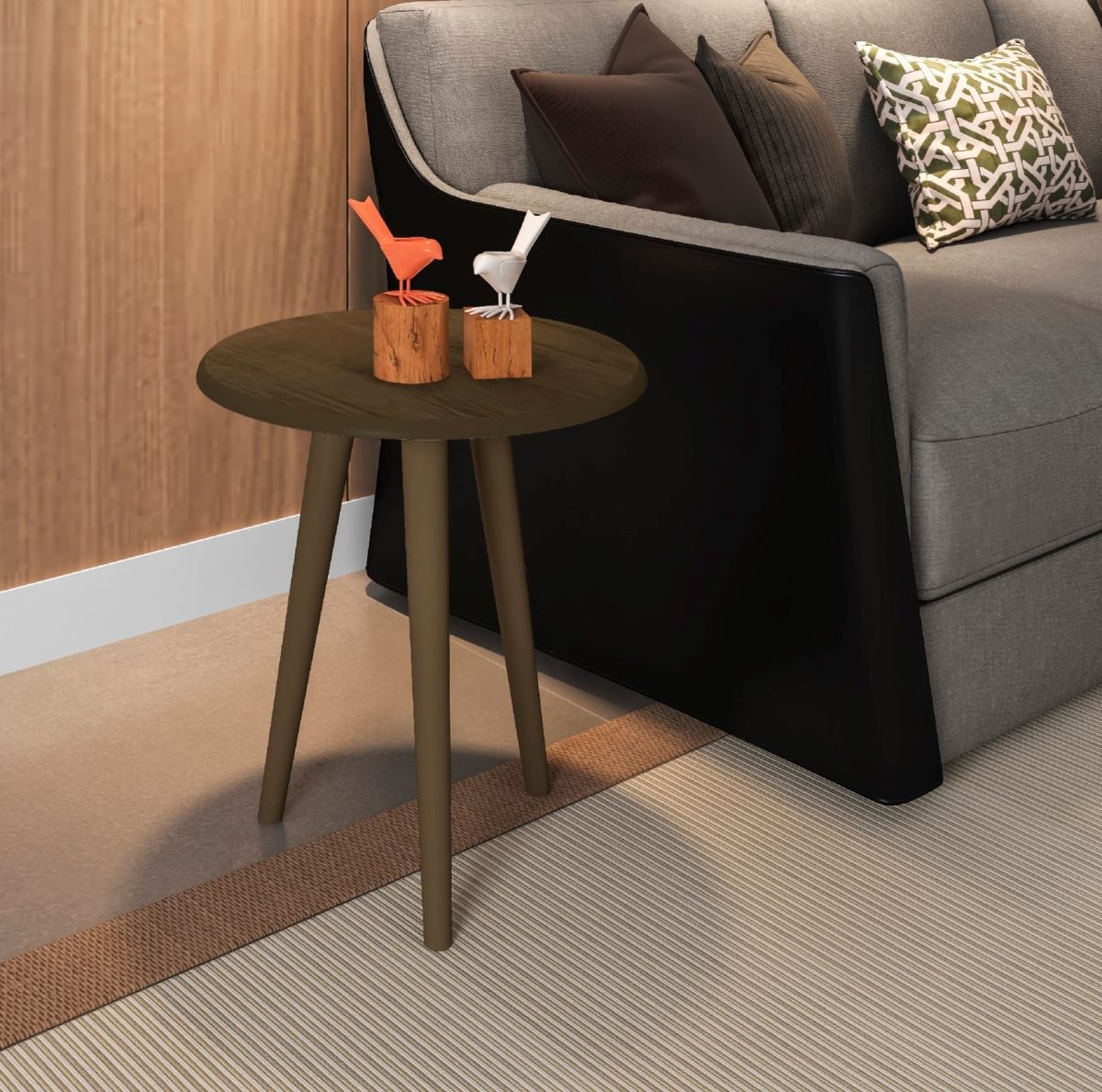 Mesa Lateral Brilhante Rústico | hoga