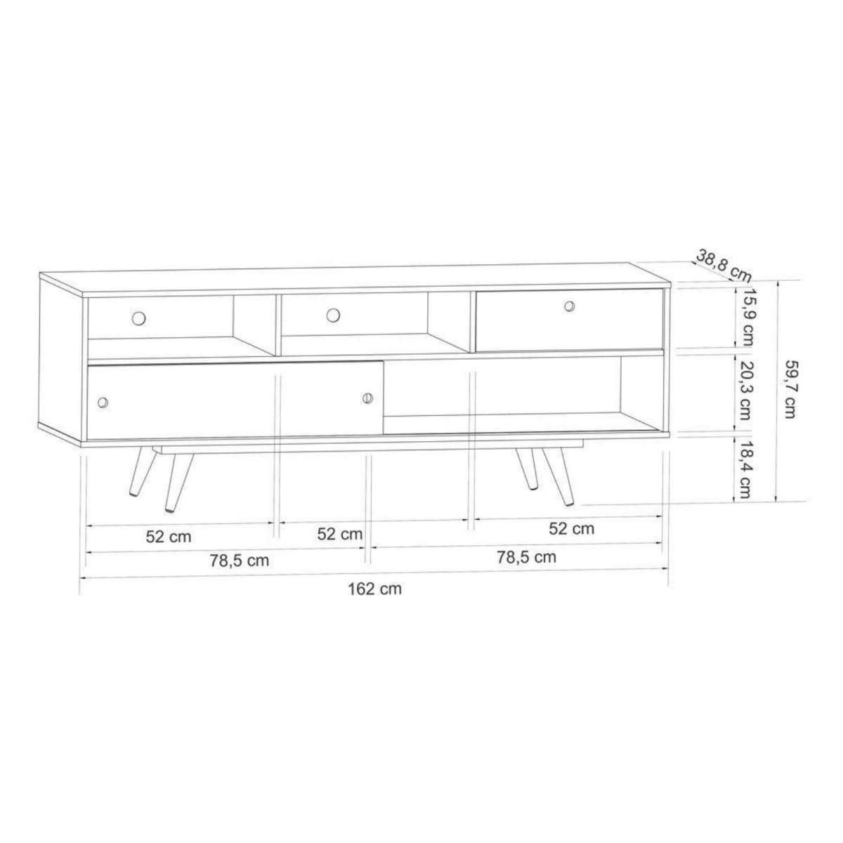 Rack Tv 70" Retro Lille Grafito Rosa | hoga