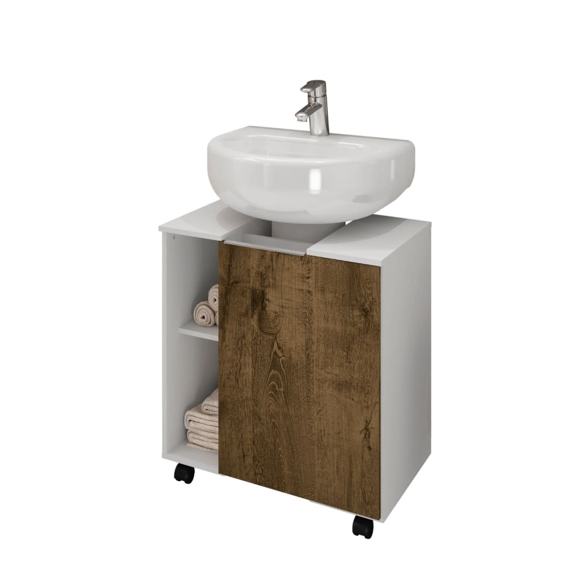Mueble Organizador de Baño Pequin Blanco Rústico | hoga