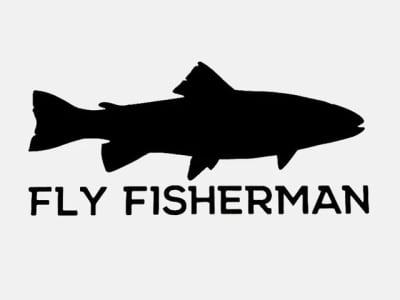 Calcomanía de trucha y pesca para auto, Fly Fisherman Black 16x7 cm1