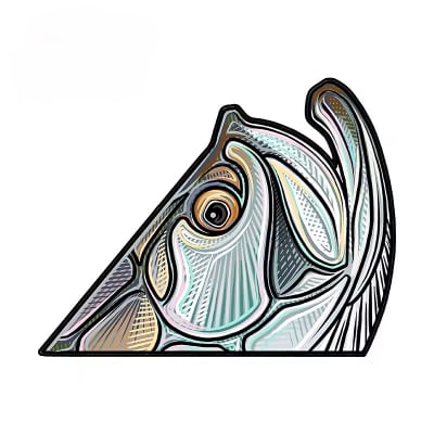 Calcomania cabeza se trucha 13 cm. Lubina1