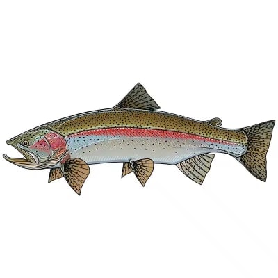 Calcomania trucha de 20 cm. Arcoiris1