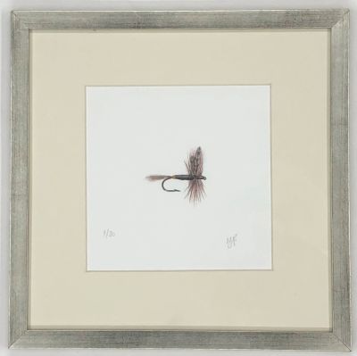 Cuadros Acuarela Reproducción seriada 20 copias de María José Pinto, Mosca Adams 28x28 cm1