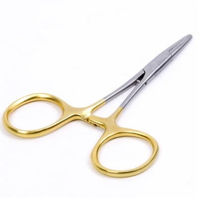Forcep 5´ Acero y mango dorado2