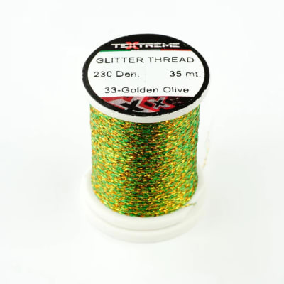 Hilo GLITTER THREAD Textreme - 230 den Golden Olive1