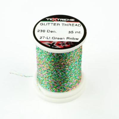 Hilo GLITTER THREAD Textreme - 230 denLt. Green Rainbow1