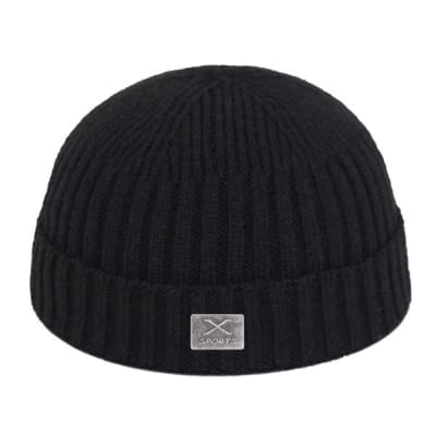 Gorro de lana corto Negro1