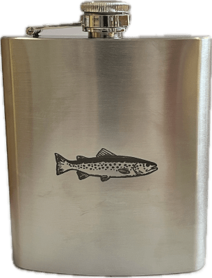 Petaca acero inoxidable, clásica, Trucha1