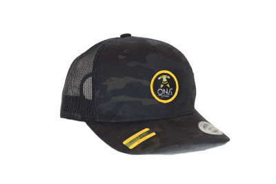 Gorro Camuflado Negro, con malla plástica trasera, Original Yupoong1